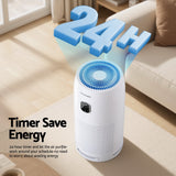 Devanti Air Purifier 4-Layer HEPA Filter White - Rear View