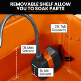 Unimac 22L Auto Parts Washer, for Home, Business and Small Garages - Low Angle