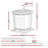 Devanti Portable Washing Machine Manual Spin Dryer Compact for Camping Caravan Apartment - Front View