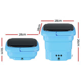 Compact Devanti 4.5L Travel Washing Machine in Blue - Front View