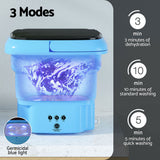 Compact Devanti 4.5L Travel Washing Machine in Blue - Top-Down View