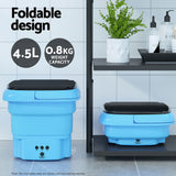 Compact Devanti 4.5L Travel Washing Machine in Blue - 45-Degree Angle