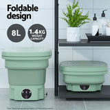 Devanti Portable Washing Machine 8L Green - 45-Degree Angle