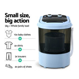 Devanti Portable Washing Machine 3KG Black - 45-Degree Angle