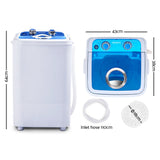 Devanti Portable Washing Machine 4.6KG Blue - Front View