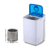 Devanti Portable Washing Machine 4.6KG Blue - Side View