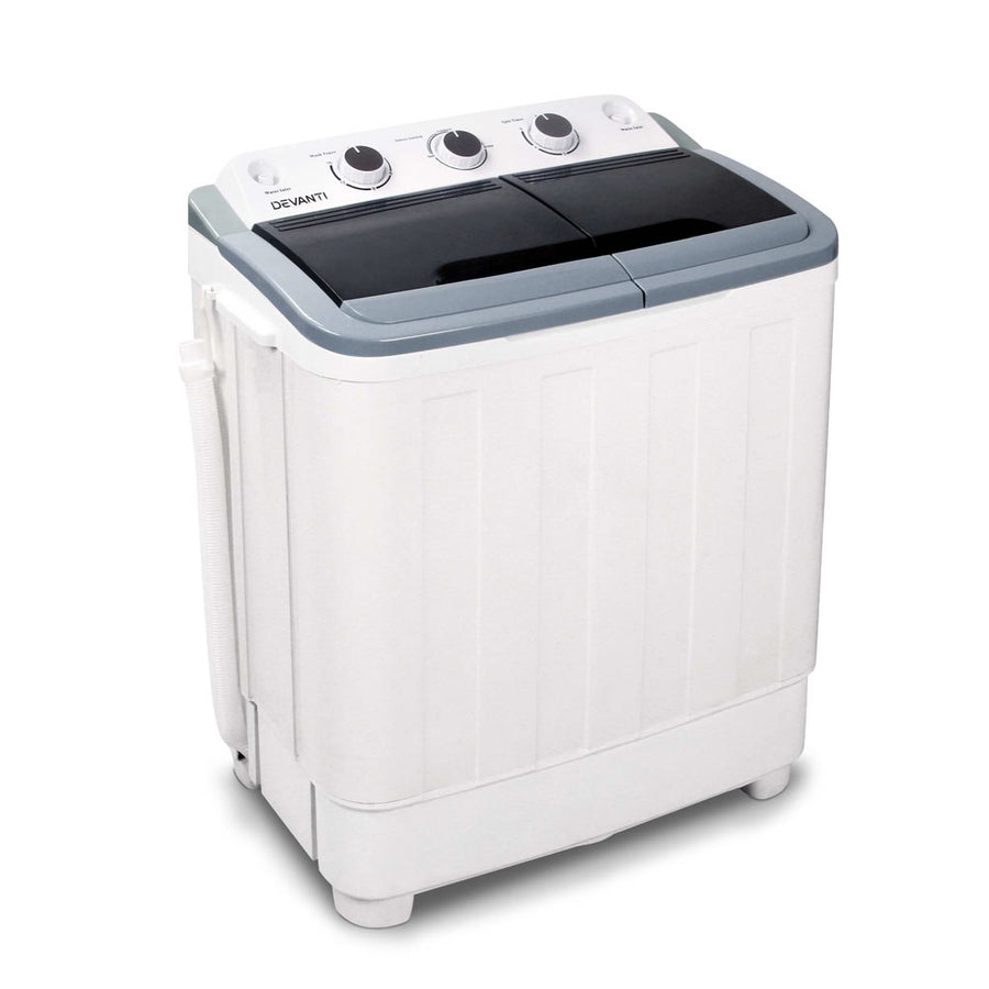 Devanti white 4.6kg portable twin tub washing machine