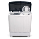 Devanti Portable Washing Machine Twin Tub 4.6KG White - Top-Down View