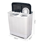 Devanti Portable Washing Machine Twin Tub 5KG White - Front View