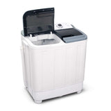Devanti Portable Washing Machine Twin Tub 5KG White - 45-Degree Angle