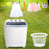 Devanti Portable Washing Machine Twin Tub 5KG White - Low Angle