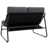 Garden Furniture Black Powder-Coated Steel - Close-Up Angle