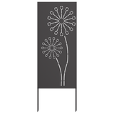Garden Privacy Screen Black 50 x 140 cm Cold-rolled steel - Top-Down View
