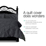 Giselle Bedding Quilt Cover Set Diamond Pinch Black King - Side View