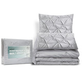 Giselle Bedding Quilt Cover Set Diamond Pinch Grey King - Top-Down View