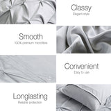 Giselle Bedding Quilt Cover Set Diamond Pinch Grey Queen - 45-Degree Angle