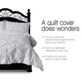 Giselle Bedding Quilt Cover Set Diamond Grey Super King - Side View