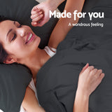 Giselle Bedding Quilt Cover Set Classic Black Queen - Top-Down View