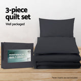 Giselle Bedding Quilt Cover Set Classic Black Queen - 45-Degree Angle