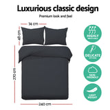 Giselle Bedding Quilt Cover Set Classic Black Super King - Front View