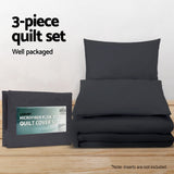 Giselle Bedding Quilt Cover Set Classic Black Super King