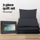 Giselle Bedding Quilt Cover Set Classic Black Super King - 45-Degree Angle