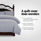 Giselle Bedding Quilt Cover Set Classic Grey King - Side View