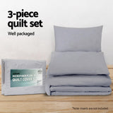 Giselle Bedding Quilt Cover Set Classic Grey King - Top-Down View