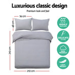 Giselle Bedding Quilt Cover Set Classic Grey Queen, image 2