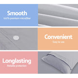 Giselle Bedding Quilt Cover Set Classic Grey Super King - Rear View