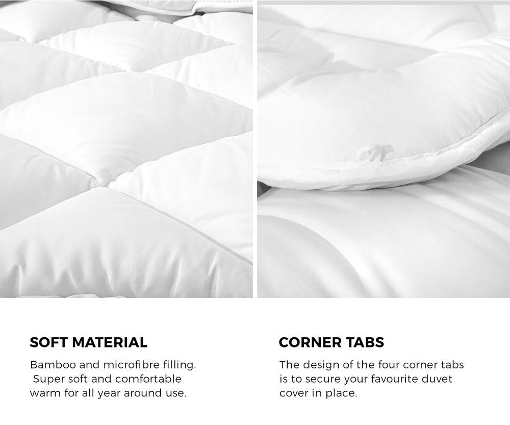 Bedra Microfiber Super King Quilt Duvert Insert 700GSM