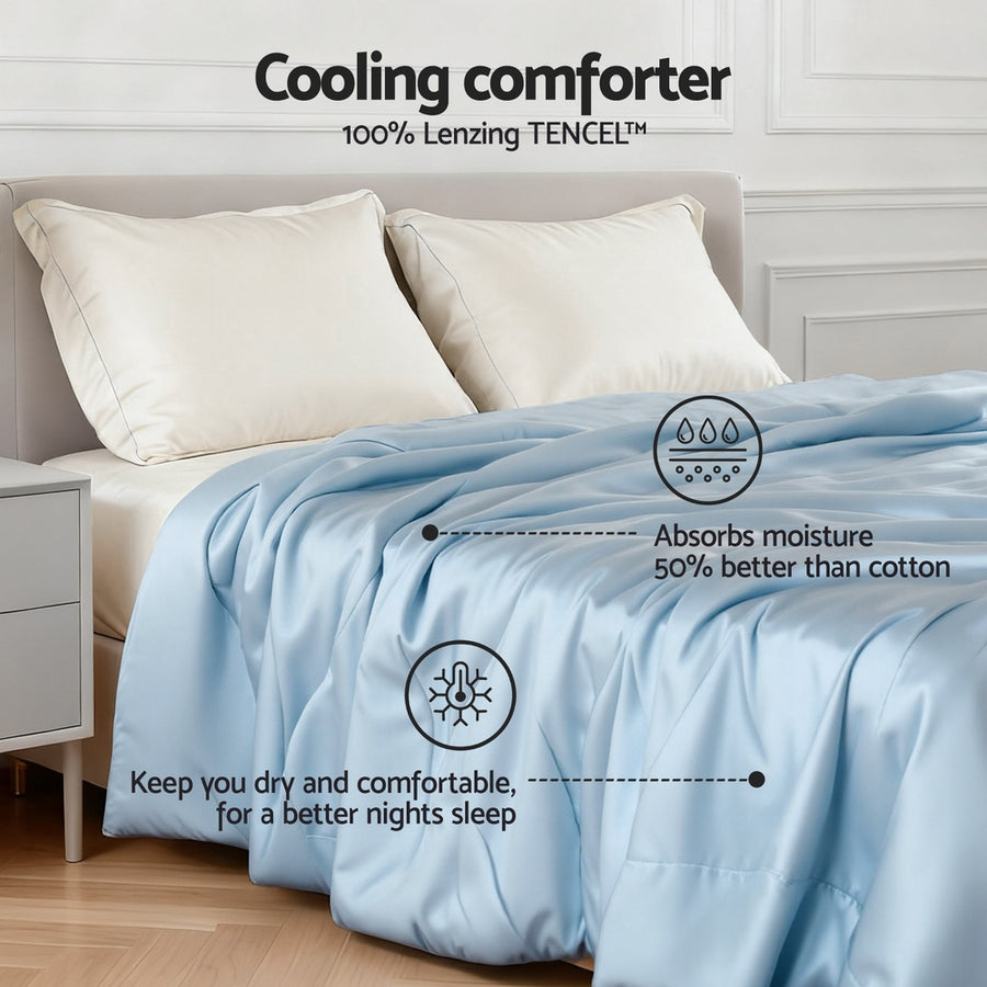 Giselle Tencel Quilt 200GSM Summer Quilts Comforter Doona Light Weight Soft Throw Blanket Double