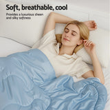 Giselle Tencel Quilt 200GSM Summer Quilts Comforter Doona Light Weight Soft Throw Blanket Super King - Rear View
