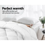 Giselle Bedding 700GSM Microfibre Bamboo Quilt Queen - 45-Degree Angle