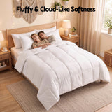 Giselle Bedding Queen Quilt, 200GSM Summer Duck Down Feather Doona Insert - Rear View