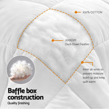 Giselle Bedding Single Quilt, 200GSM Summer Duck Down Feather Doona Insert - Side View