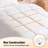 Giselle Bedding Single Quilt, 200GSM Summer Duck Down Feather Doona Insert - Top-Down View