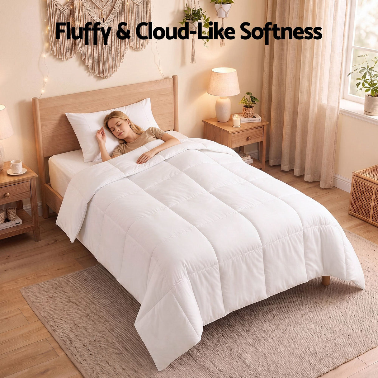 Giselle Bedding Single Quilt, 200GSM Summer Duck Down Feather Doona Insert