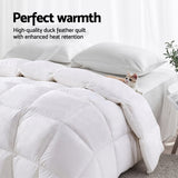 Giselle Bedding 700GSM Duck Down Feather Quilt Duvet Doona Winter Blanket Single - Rear View