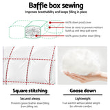 Giselle Bedding 700GSM Goose Down Feather Quilt Double - 45-Degree Angle