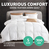 Giselle Bedding 700GSM Goose Down Feather Quilt Single - Side View
