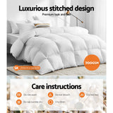 Giselle Bedding 700GSM Goose Down Feather Quilt Super King - Rear View