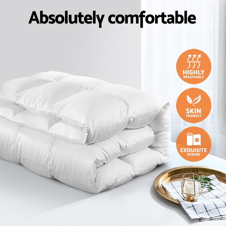 Giselle Bedding 800GSM Goose Down Feather Quilt Super King, image 2