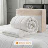 Giselle Bedding Wool Quilt 800GSM Extra Thick Double Winter Doona Baffle Box Construction 100% Wool Filling - Side View
