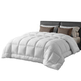 Giselle Bedding Wool Quilt 800GSM Extra Thick Double Winter Doona Baffle Box Construction 100% Wool Filling - Top-Down View