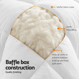 Giselle Bedding Wool Quilt 800GSM Extra Thick Double Winter Doona Baffle Box Construction 100% Wool Filling - 45-Degree Angle