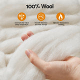 Giselle Bedding Wool Quilt 800GSM Extra Thick Double Winter Doona Baffle Box Construction 100% Wool Filling - Rear View