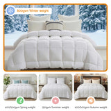 Giselle Bedding Wool Quilt 800GSM Extra Thick Double Winter Doona Baffle Box Construction 100% Wool Filling - Low Angle