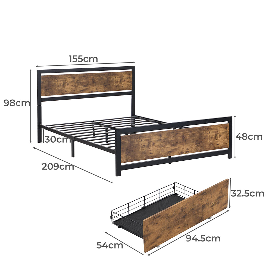 Levede Queen Bed Frame Industrial Mattress-2018816906231943170