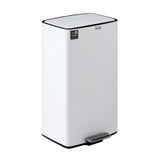 Cefito Pedal Bins Rubbish Bin Waste Recycle Dustbins Kitchen Trash Can 40L White - Side View